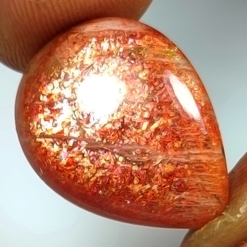 14.58 Ctw Natural Sunstone Catseye Pear Cab: No Reserve! Title: 14.58 Ctw Natural Sunstone Catseye Pear Cab Stone Clarity: Opaque Gemstones: Natural Sunstone Catseye Carat Weights: 14.58 Size/Dimensions: 19.10 x 14.90 x 7.10 mm Additional Inform