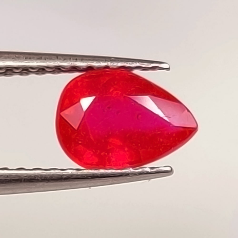 1.23 Ctw Natural Mozambique Red Ruby Pear Cut (1 of 2)
