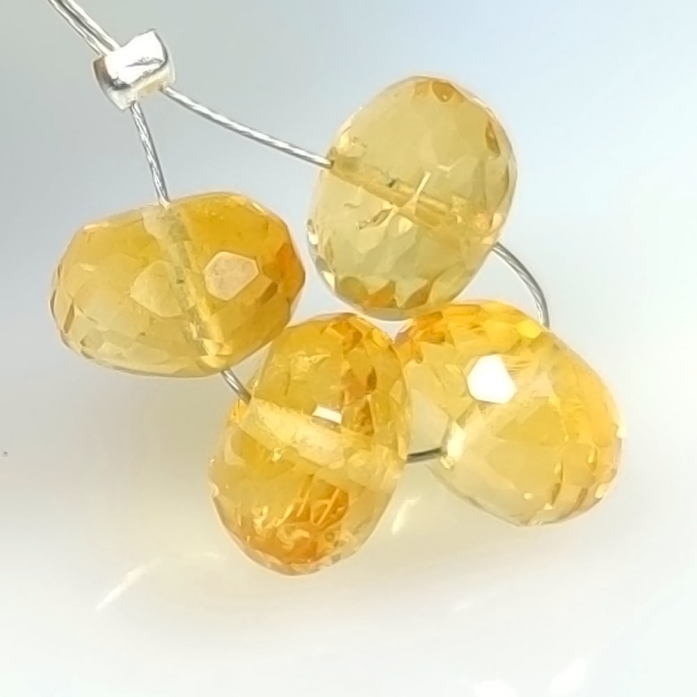9.42 Ctw Natural 4 Citrine Drilled Round Beads (1 of 2)
