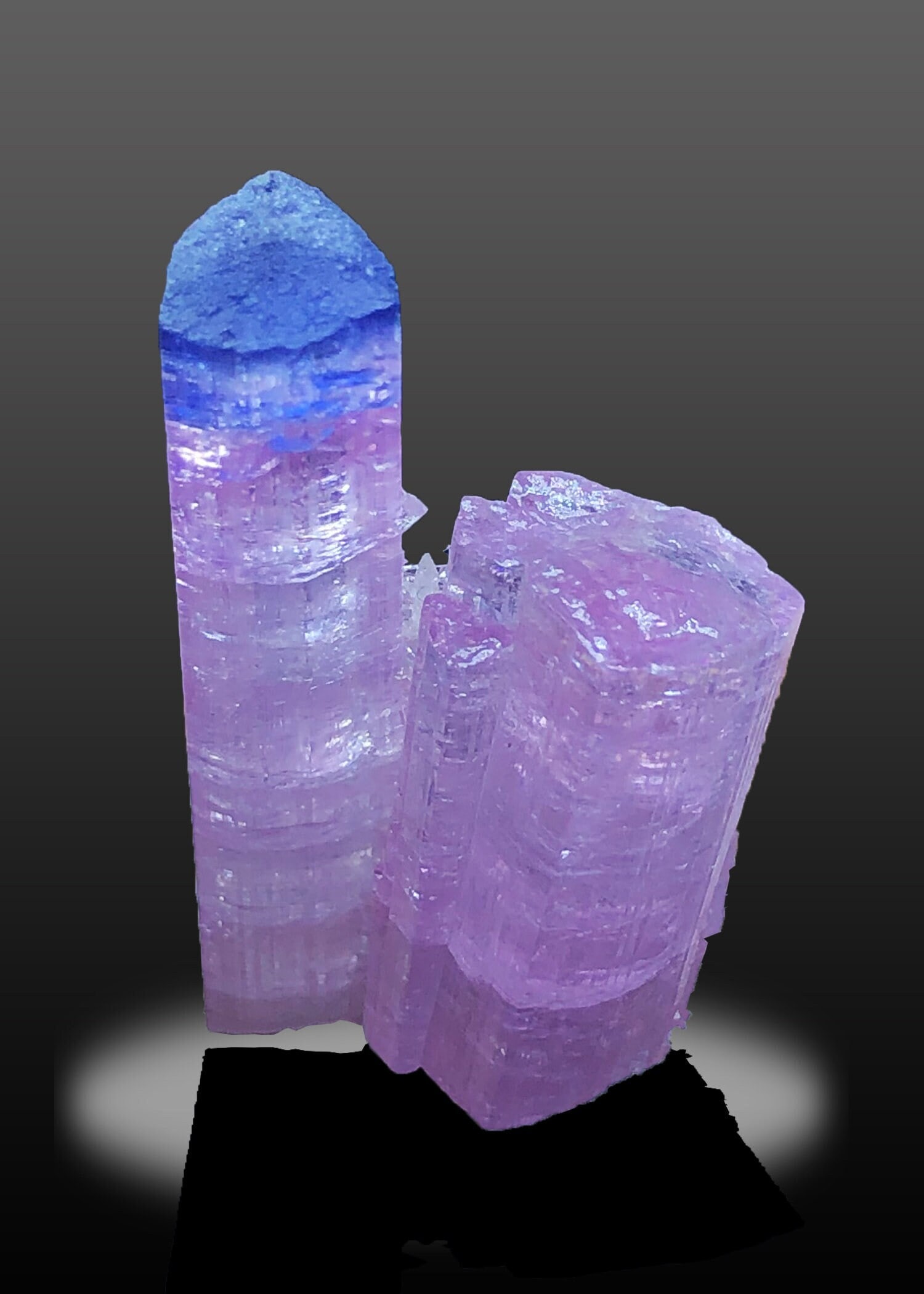 Blue Cap Tourmaline, Pink Tourmaline, Tourmaline Crystal, Natural Tourmaline, Blue Cap Crystal, Twin (1 of 5)