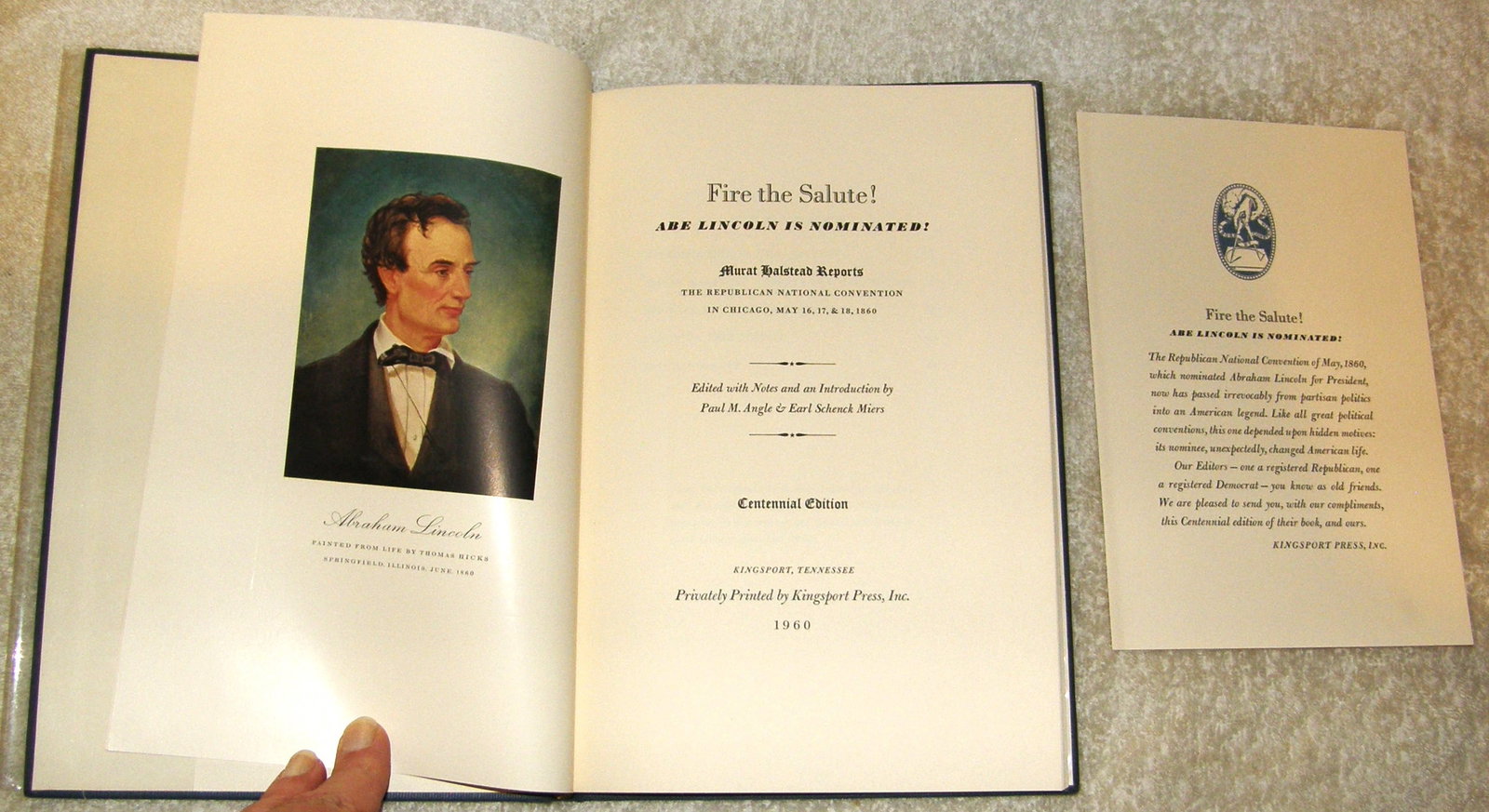 FIRE THE SALUTE! ABE LINCOLN NOMINATED Murat Halstead: FIRE THE SALUTE! ABE LINCOLN IS NOMINATED , The Republican National Convention May 1860 as reported by newsman and muckraker Murat Halstead. Murat Halstead description of Stephen Douglas has gone down