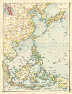 EAST ASIA INDUSTRIES. China Korea East Indies Philippines. Manila plan 1920 map: Title: EAST ASIA INDUSTRIES. China Korea East Indies Philippines. Manila plan 1920 map Description: Far East (Industrial); Inset map of Manila' by Harmsworth (1920). Vintage colour map, 34.0 x 45.0cm,
