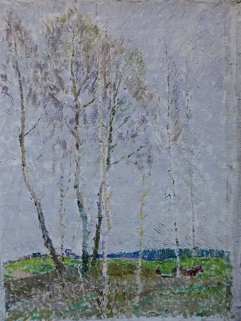 Oil painting Lonely birches Sevastyanov Viktor Grigorievich (1 of 8)