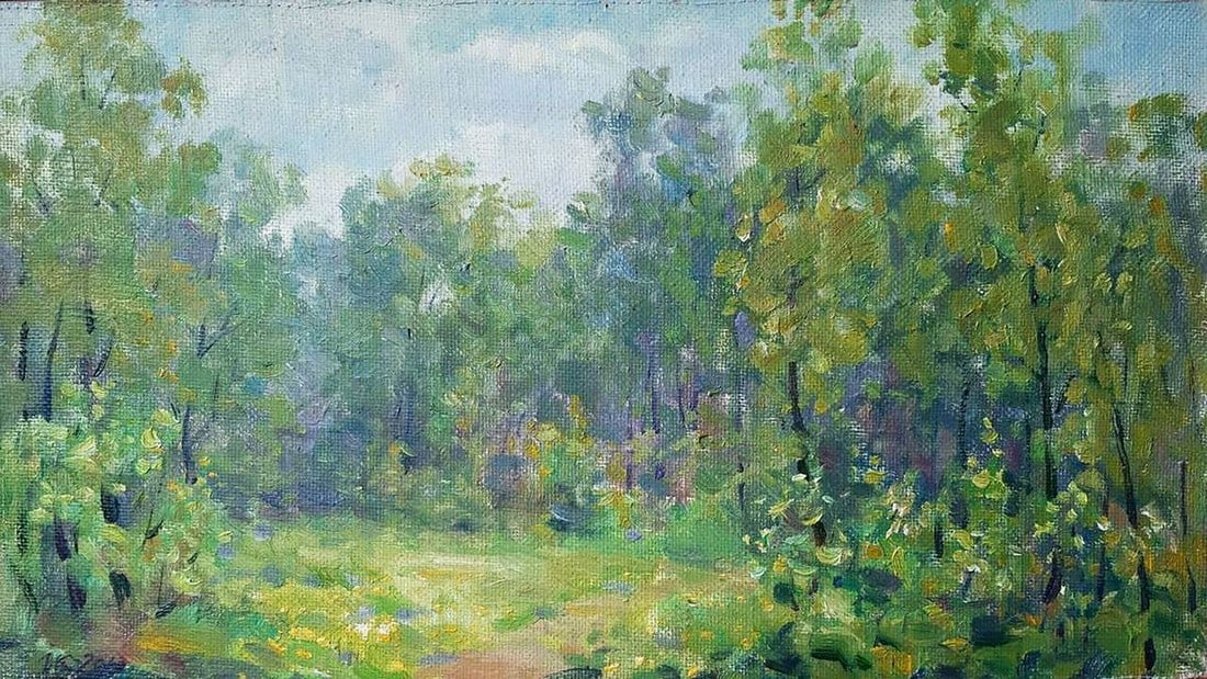 Oil painting Green dense forest Kovalenko Ivan Mikhailovich (1 of 5)