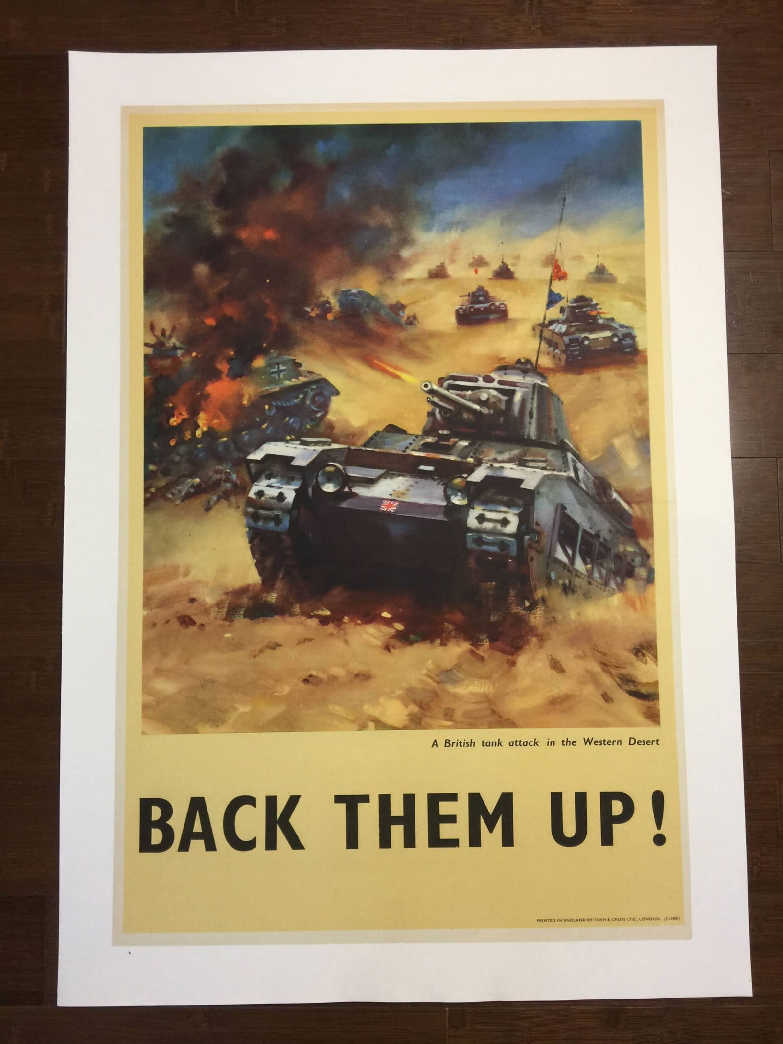 Back Them Up! - Tanks (1942) 19.875" X 30.125" US WWII Military Poster LB (1 of 5)