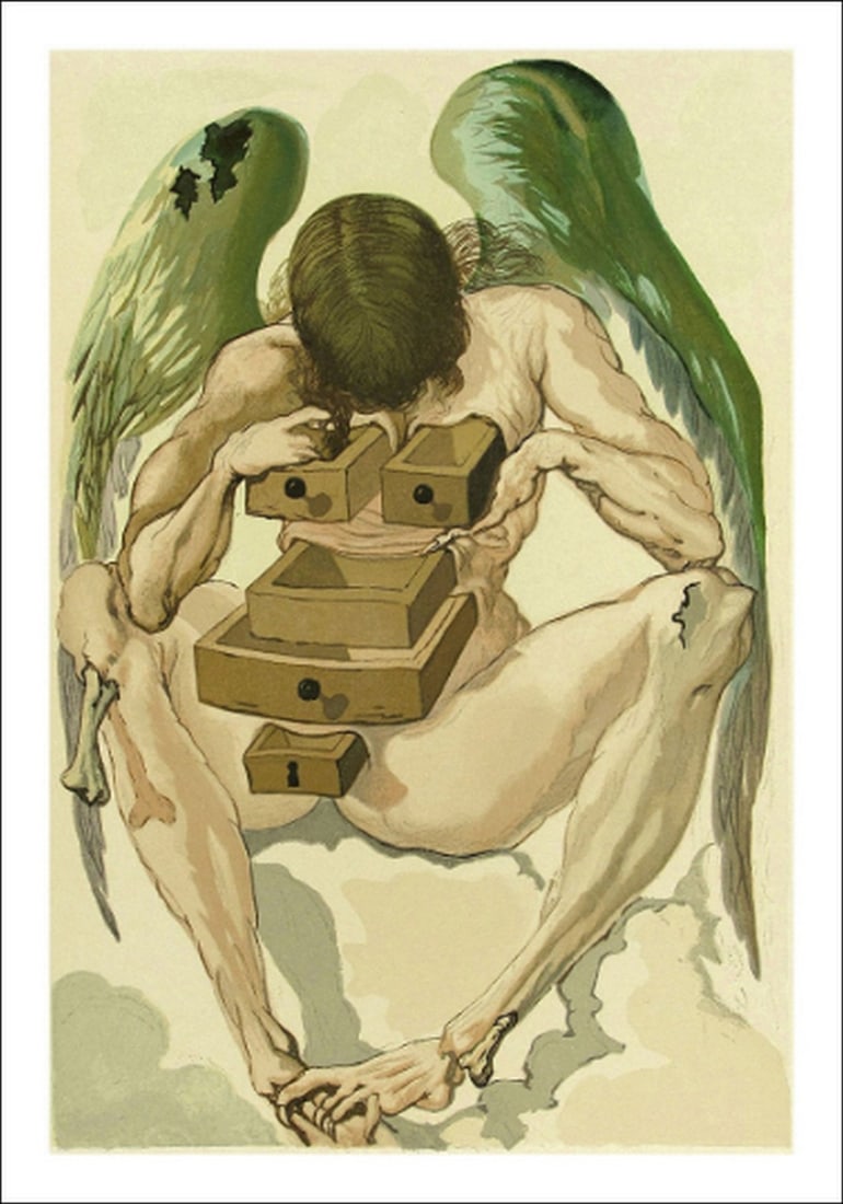 Salvador Dali Woodcut Purgatory 1 Divine Comedy (1 of 1)