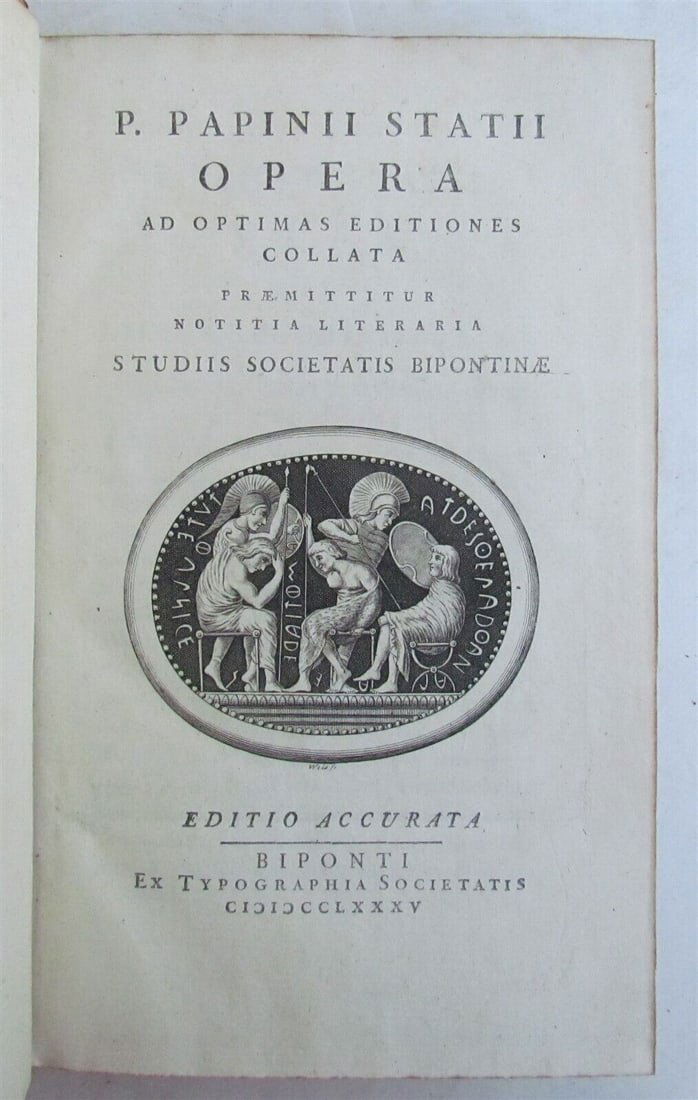 1785 P. PAPINII STATII OPERA ANTIQUE in LATIN POETRY Publius Papinius Statius (1 of 1)