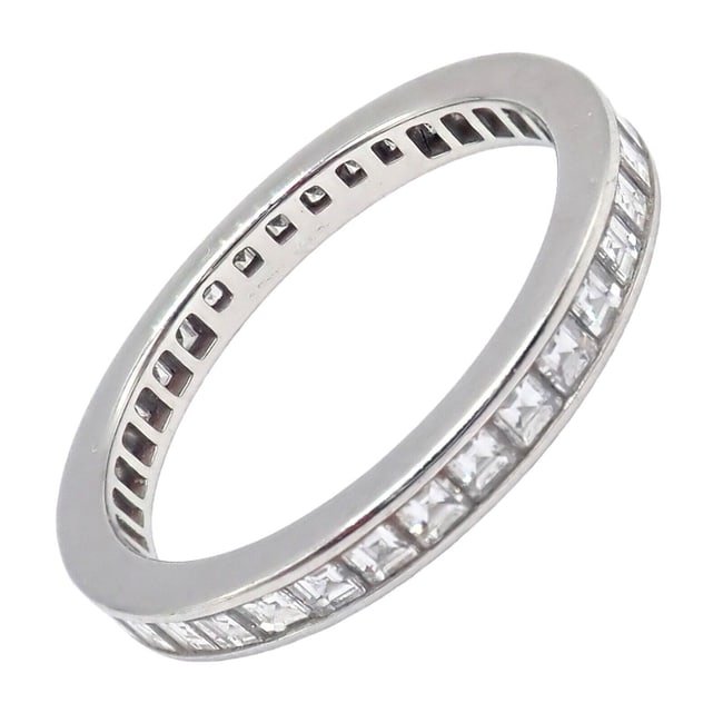 Tiffany & Co Platinum 2.88ctw Asscher Diamond Eternity Band Ring Size 5.75 (1 of 1)