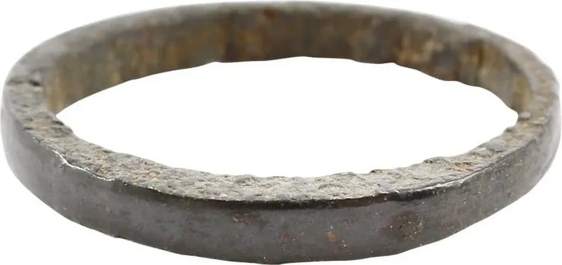 VIKING WARRIOR'S WEDDING RING AS FOUND, 900-1050 AD, SIZE 8 (1 of 4)