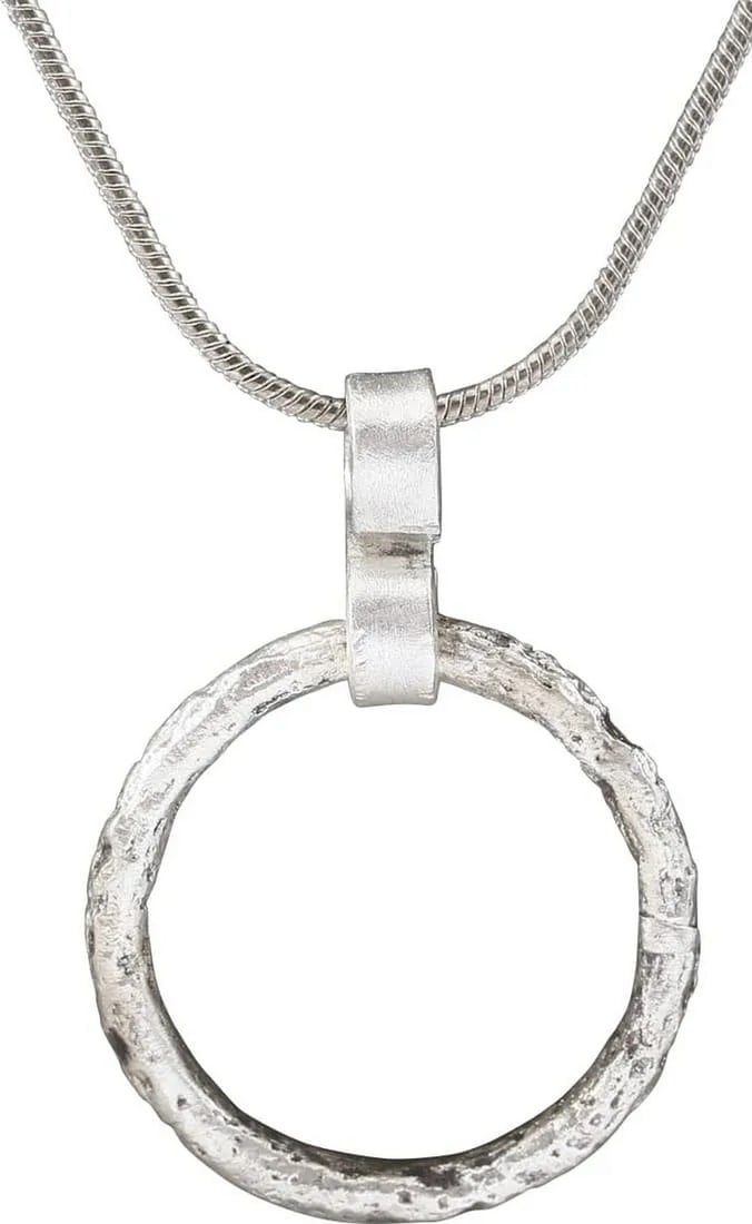 CELTIC PROSPERITY RING NECKLACE, C.400-100 BC: Before the Roman invasion of the British Isles, rings of bronze, silver, and gold were used as a means of exchange, particularly in Ireland. Most exchanges of goods and property were conducted by bart