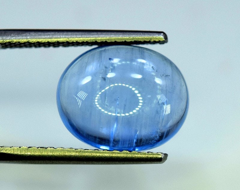 7.80 Carats Aquamarine, Top Quality Blue Aquamarine Cabochon: Aquamarine is one of our most popular and best-known gemstones, and distinguishes itself by many good qualities. It is almost as popular as the classics: ruby, sapphire and emerald. In fact it is rela