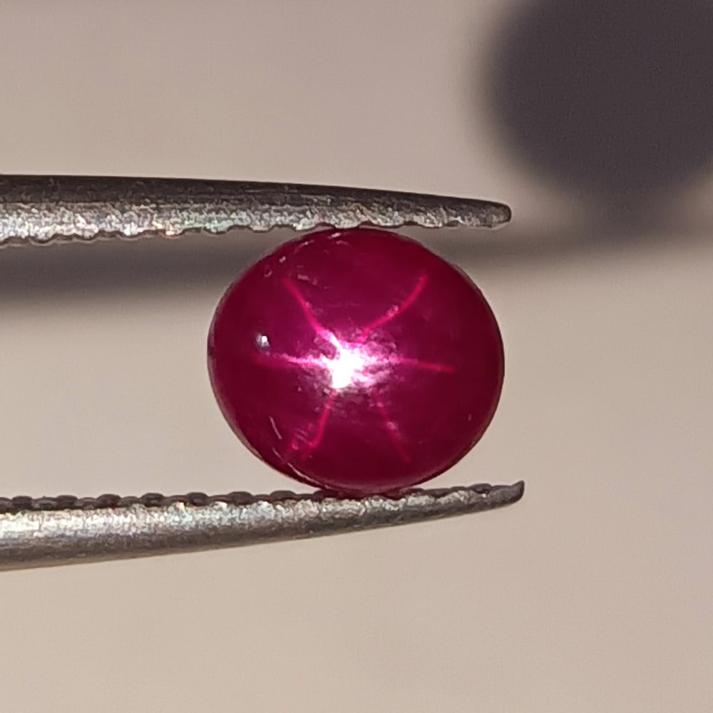 1.14 Ctw Natural Six Line Red Star Ruby Oval Cab (1 of 2)