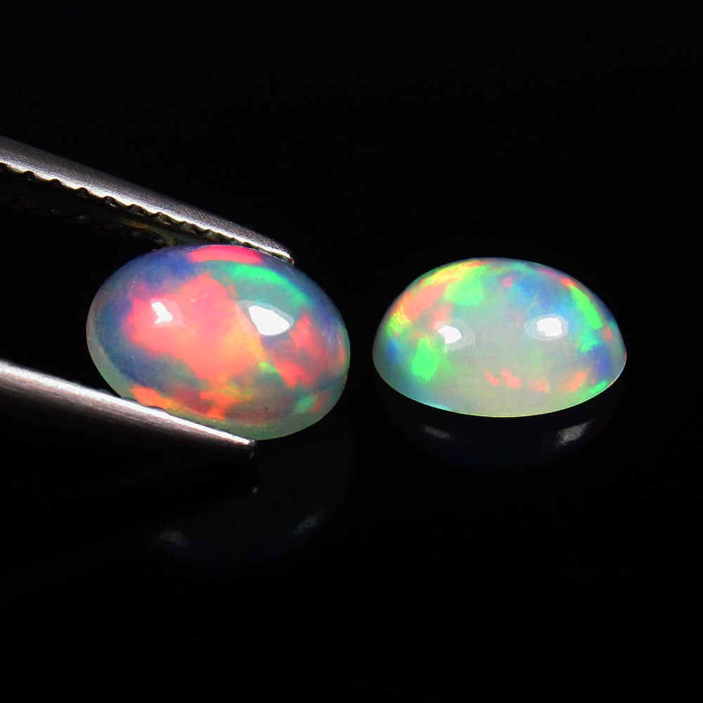 Natural Multicolor Opal Pair - 1.66 Ct (1 of 2)