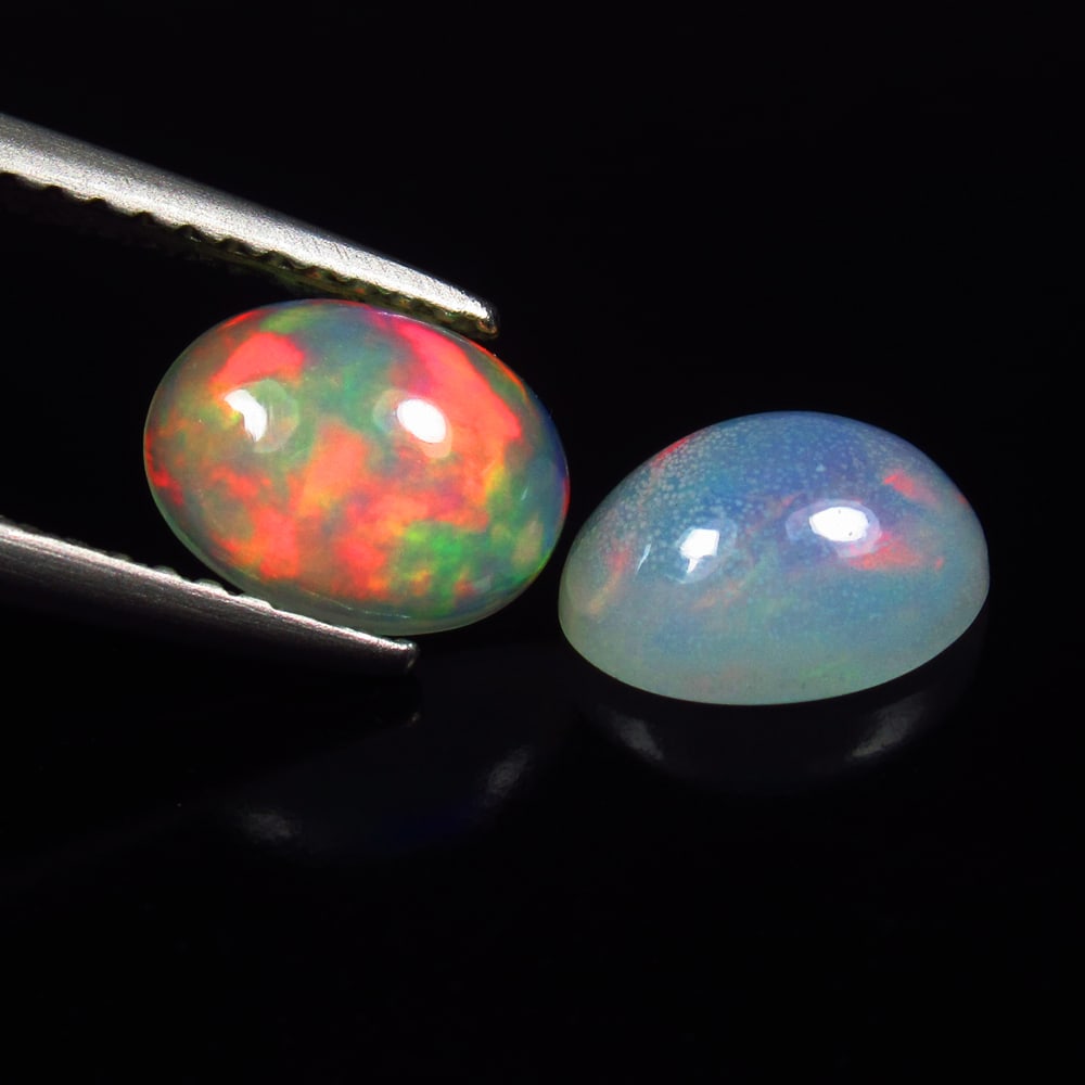 Natural Multicolor Opal Pair - 1.65 Ct (1 of 2)