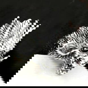 925 silver 3D Dragon Head Gothic Statement Ring: Title: 925 silver 3D Dragon Head Gothic Statement Ring Additional Information: At the heart of this extraordinary ring lies a stunning 3D dragon head, intricately sculpted and brought to life in breat