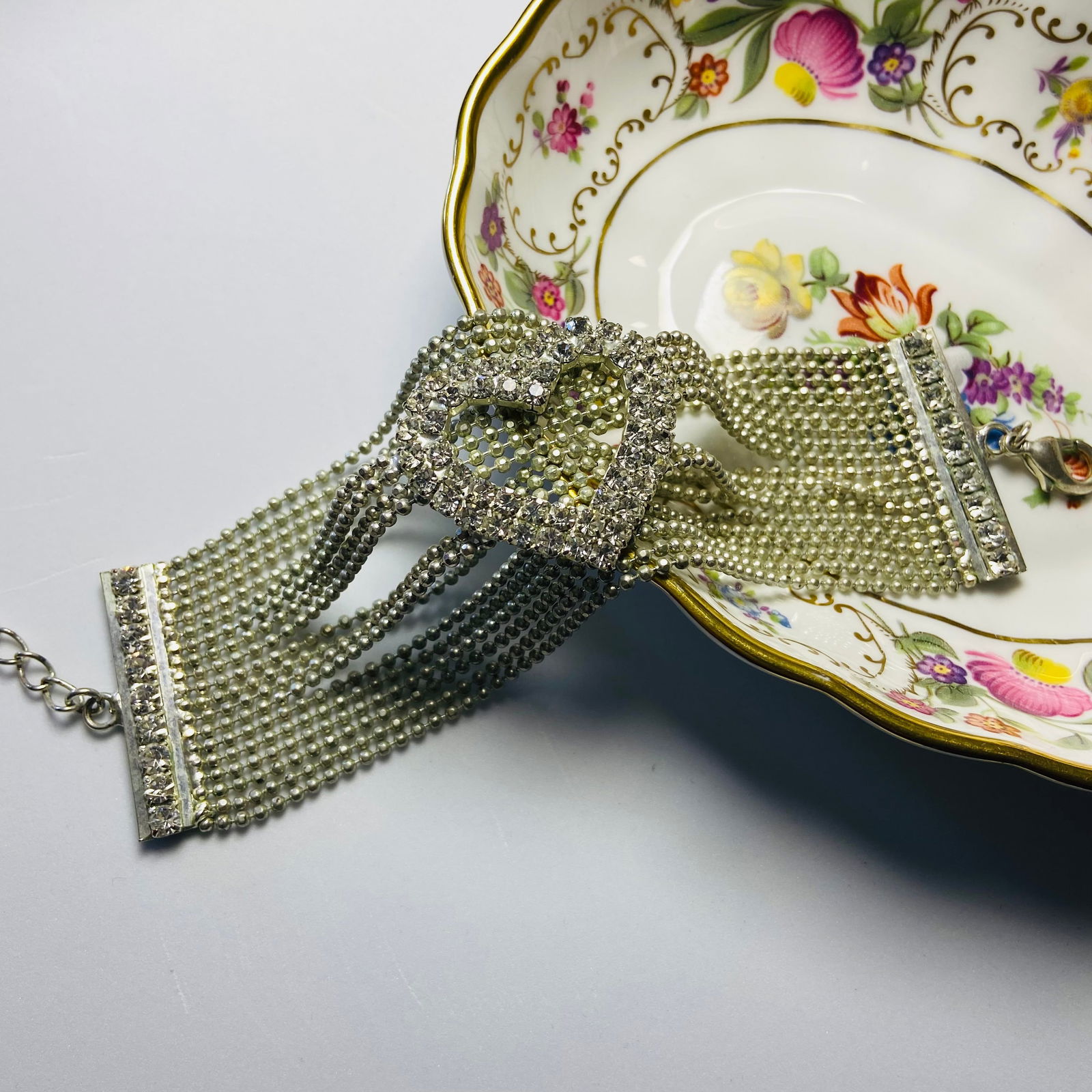 Vintage Heart Zircon Crystal Beads Bracelet (1 of 4)