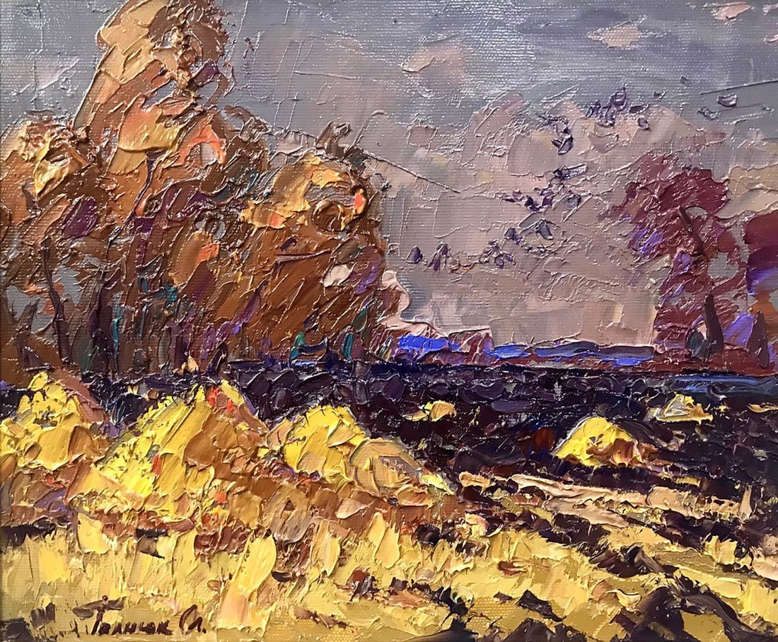 Oil painting The golden autumn has come Kalenyuk Alex: Description: №Kalen 679 *** ABOUT THIS PAINTING *** * TITLE: "The golden autumn has come" * ARTISTS: Kalenyuk Alex * SIZE: 25x30 cm/'9.84x11.81 inches' * MEDIUM: oil, canvas * HAND PAINTED: Orig