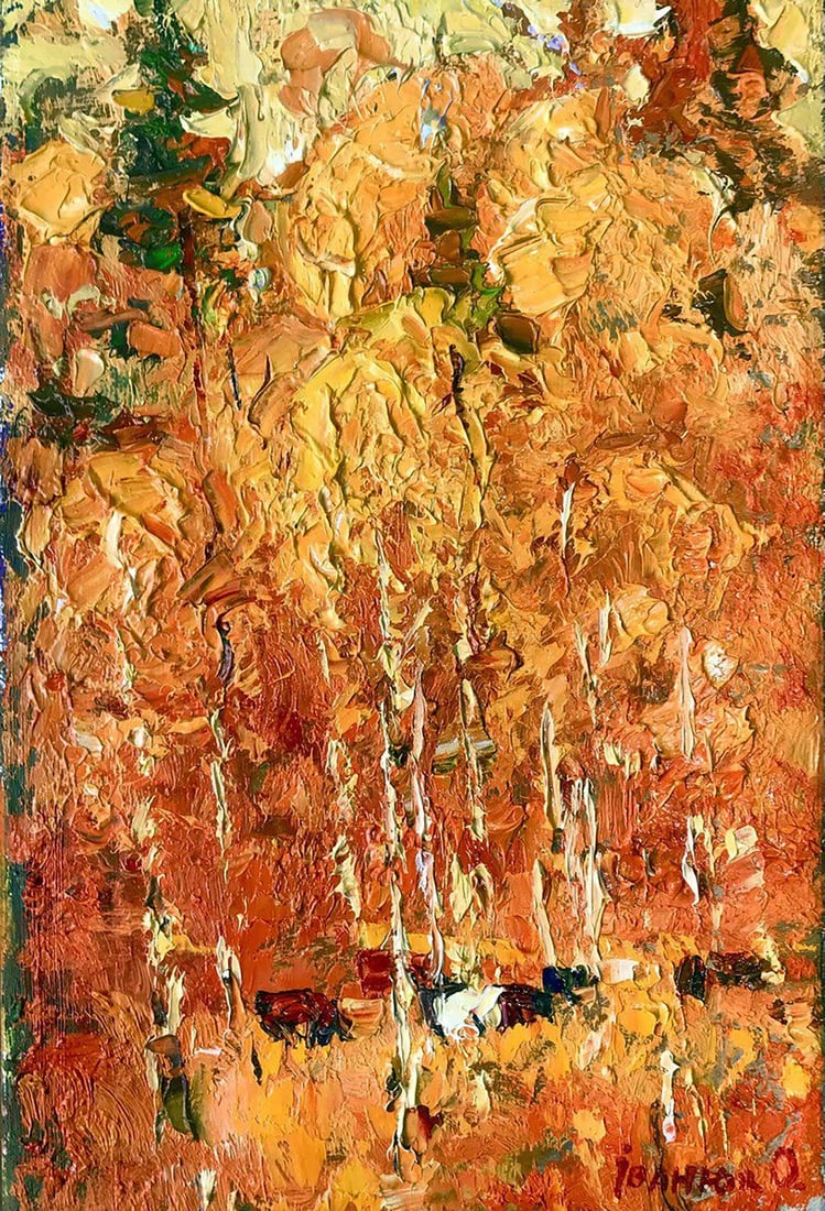 Oil painting In the middle of autumn Kalenyuk Alex: Description: â„–Kalen 965 *** ABOUT THIS PAINTING *** * TITLE: "In the middle of autumn" * ARTISTS: Kalenyuk Alex * SIZE: 30x20 cm/'11.81x7.87 inches' * MEDIUM: oil, canvas * HAND PAINTED: Origin