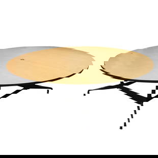 Charles and Ray Eames Round Conference Table by Herman Miller: Charles and Ray Eames Round Conference Table by Herman Miller Large 8' foot Charles and Ray Eames designed round conference table by Herman Miller. The table features a large two-piece round laminate