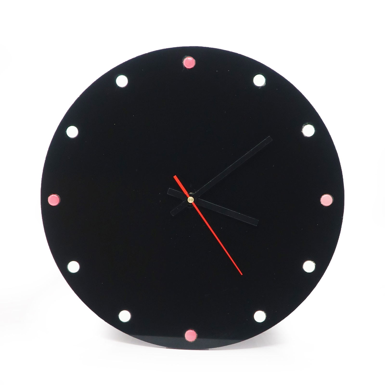 Mid-Century Modern Black Lucite Wall Clock (1 of 6)
