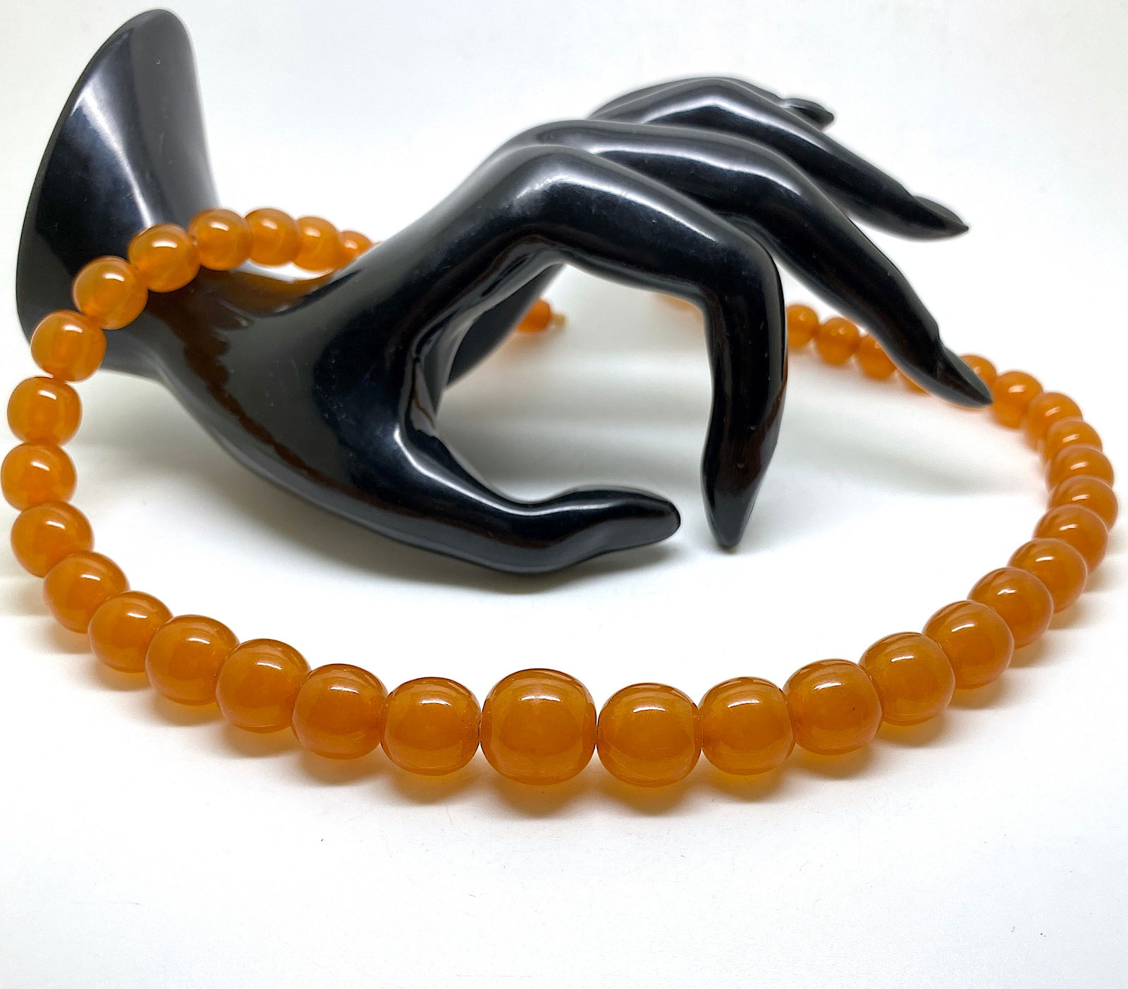 Extraordinary Unique Antique Amber Necklace made from Oval shaped Amber beads (1 of 8)