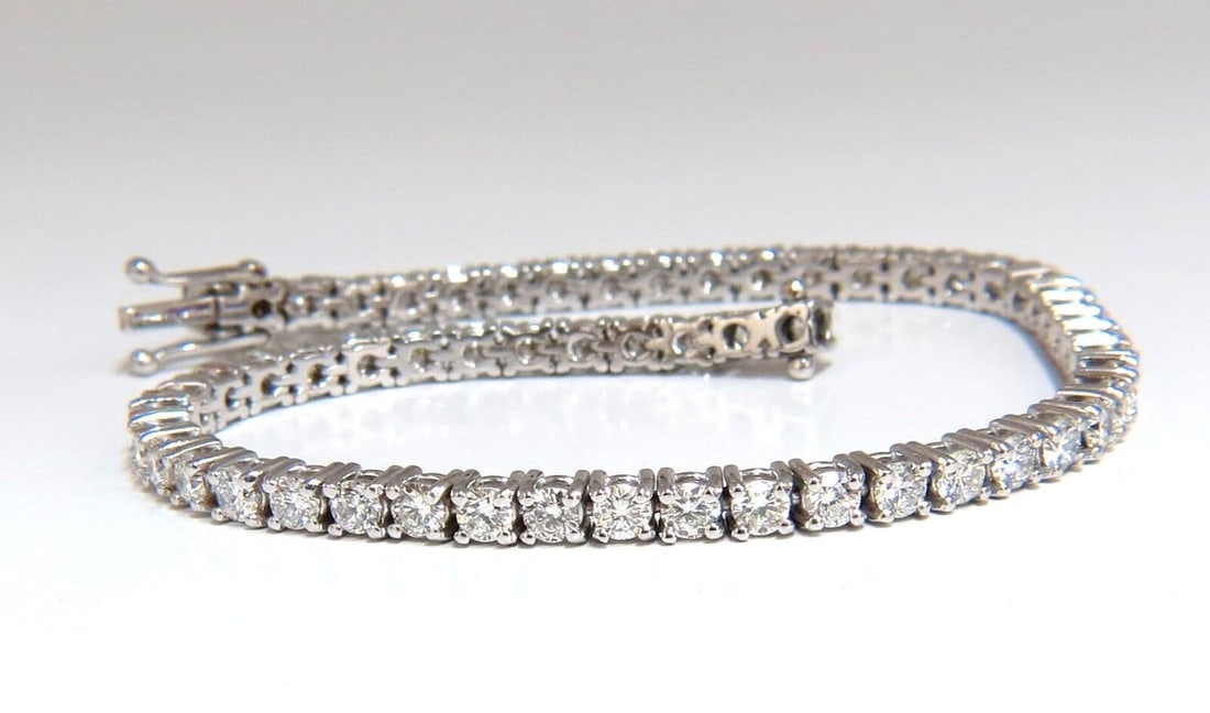 4.50CT NATURAL CLASSIC DIAMOND TENNIS BRACELET 18KT G/VS 7.50 INCH (1 of 5)