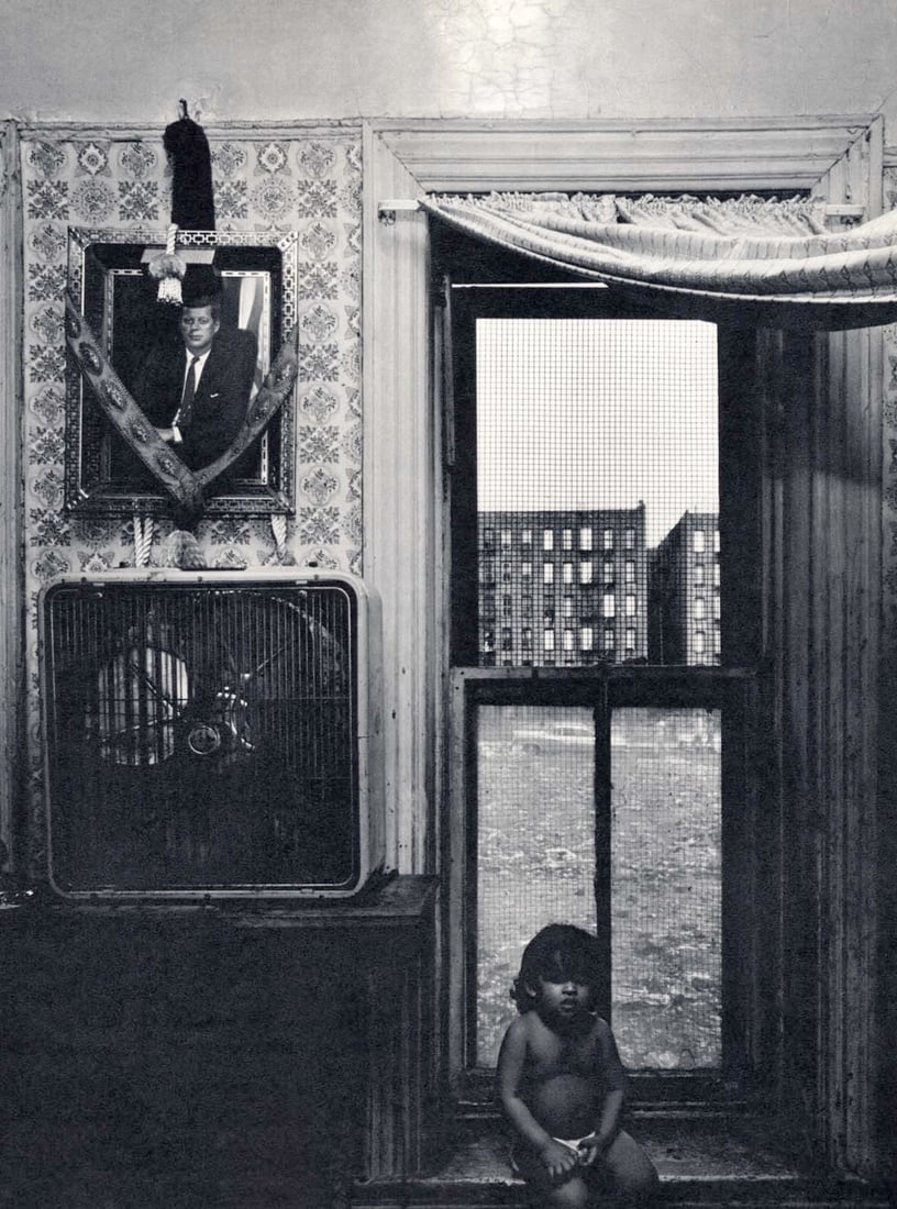 BRUCE DAVIDSON - East 100th Street, 1968, (with JFK): Title: BRUCE DAVIDSON - East 100th Street, 1968, (with JFK) Description: Artist: BRUCE DAVIDSON Print Title: East 100th Street, 1968, (with JFK) Medium: Sheet-fed photogravure Printed 1960’s in