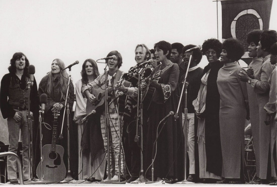 JIM MARSHALL - Graham Nash, Joni Mitchell, Stills, Sebastion, Baez et al, Big Sur Folk Festival, ca : Title: JIM MARSHALL - Graham Nash, Joni Mitchell, Stills, Sebastion, Baez et al, Big Sur Folk Festival, ca 1969 Description: Artist: JIM MARSHALL Print Title: Graham Nash, Joni Mitchell, Stills, Sebas
