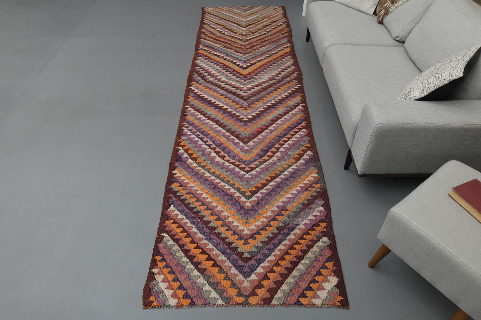 1970s Kilim Oushak Handmade Wool Colorful Runner Rug (1 of 10)