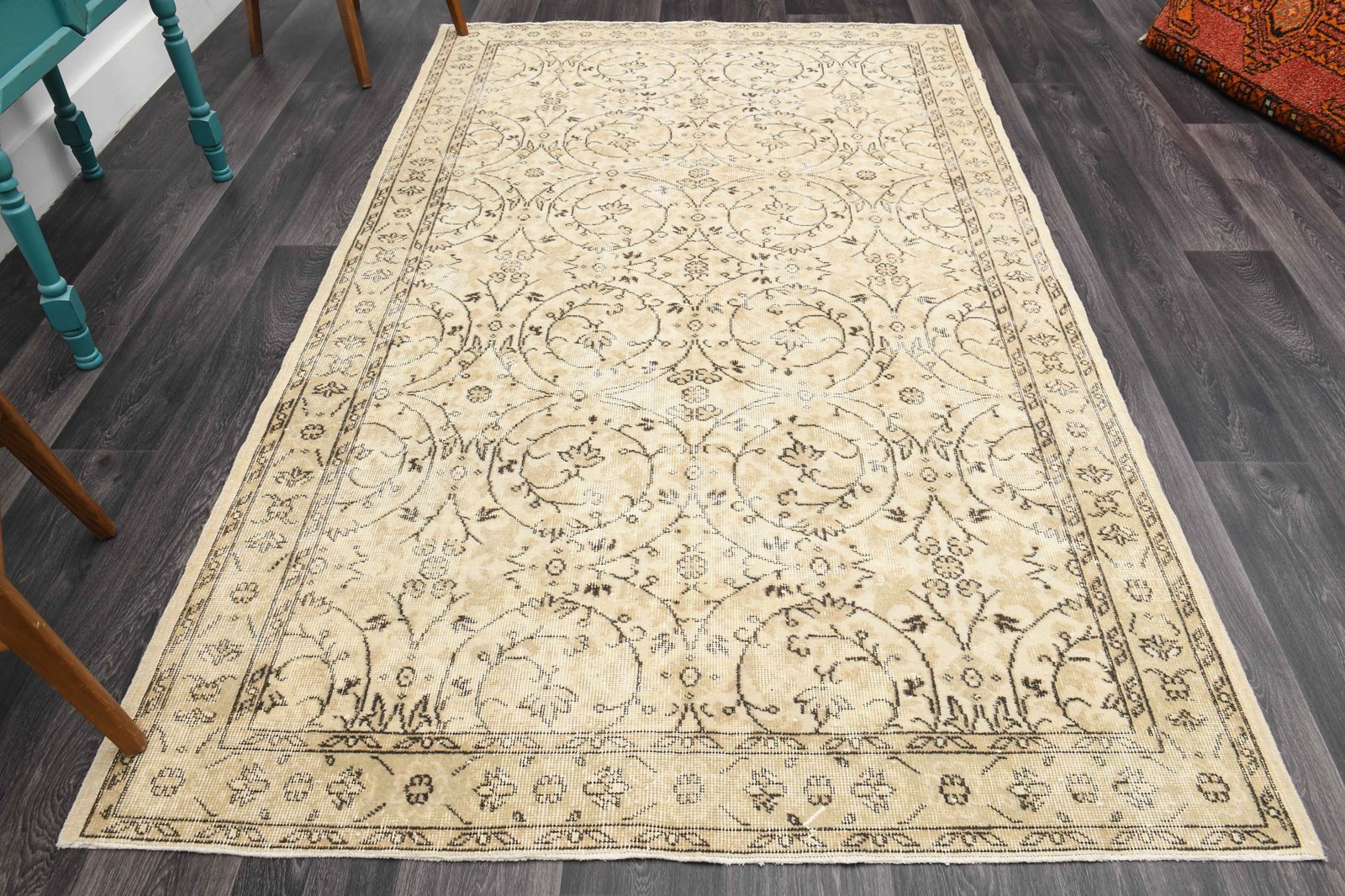 1970s Turkish Oushak Handmade Wool Beige Area Rug (1 of 9)