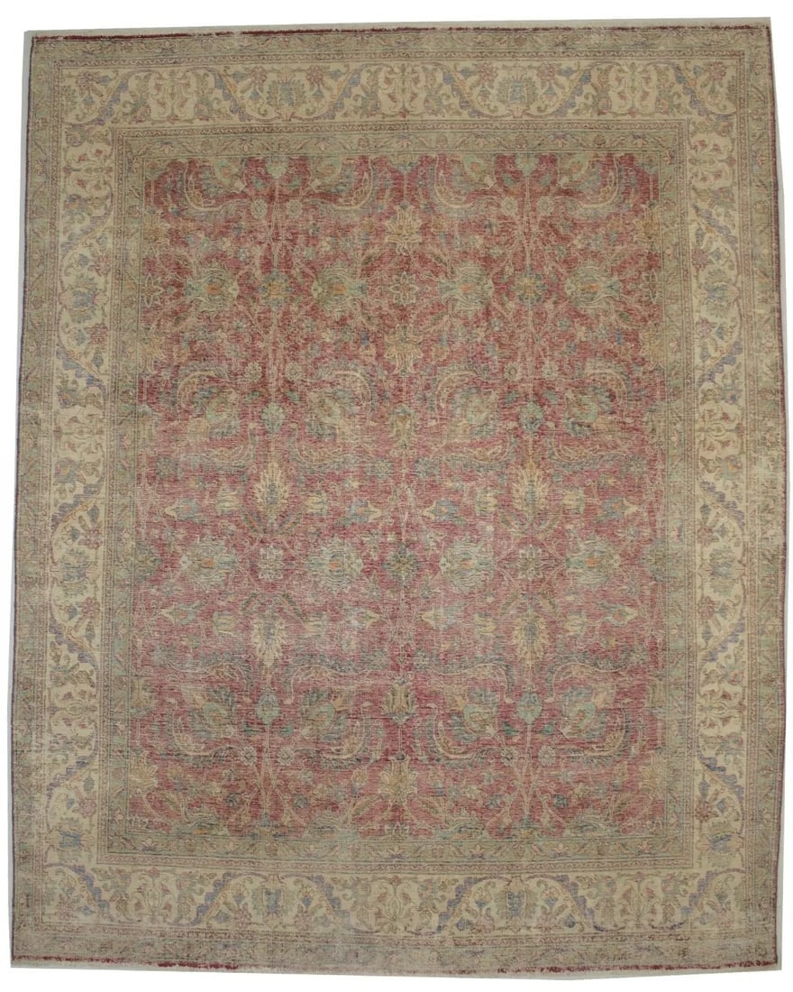 Antique Muted Distressed Traditional 10X12 Tabriz Persian Rug (1 of 17)
