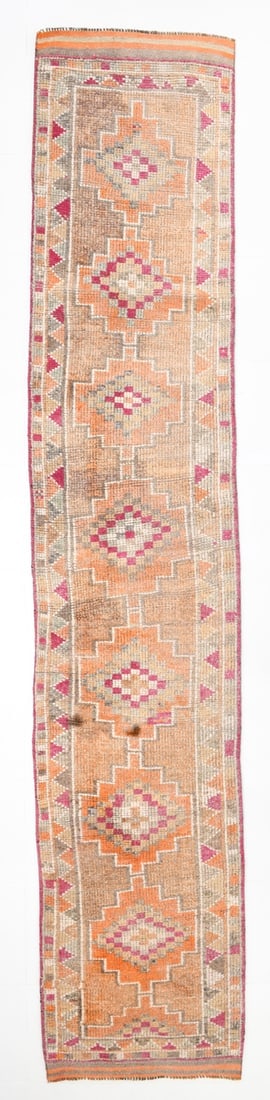 2' x 13' Vintage Herki Runner Rug - 7258: Title: 2' x 13' Vintage Herki Runner Rug - 7258 Description: Vintage Herki Runner Rug Handmade, handwoven with traditional technique. Low pile, soft rug. Rug Condition: Fully cleaned and ready to use.