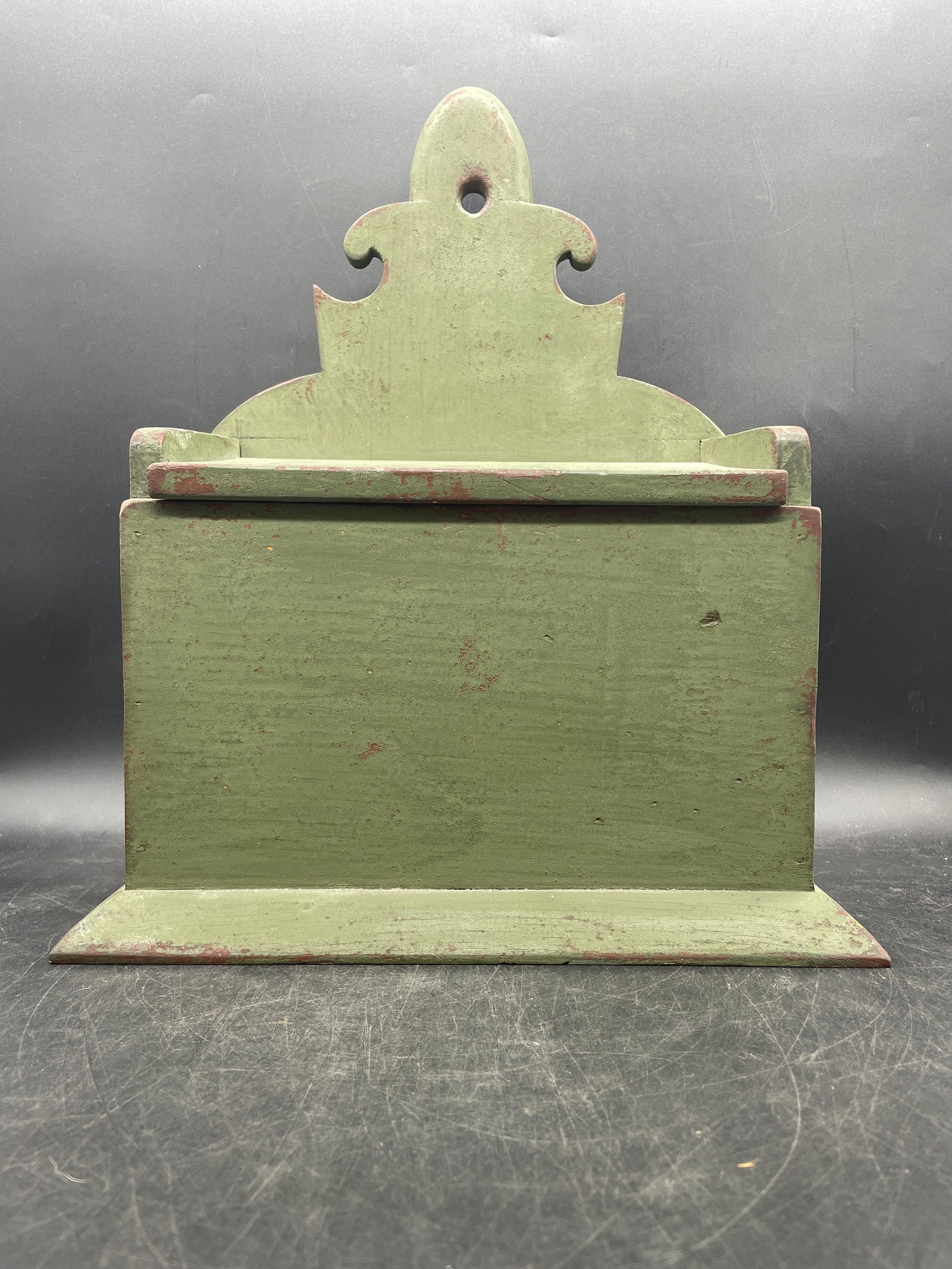 Folk Art Wooden Candle Box Green (1 of 7)