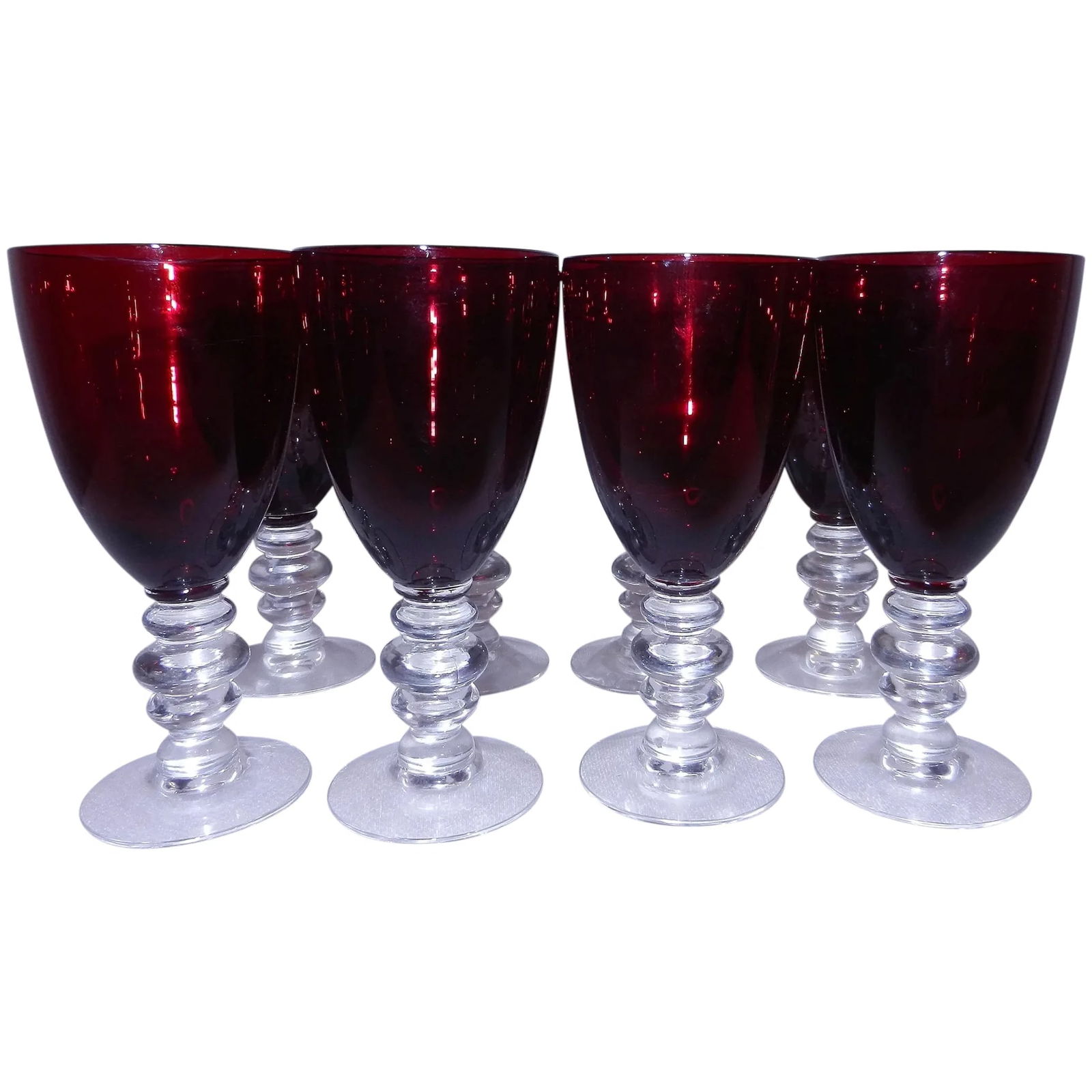 Vintage Set of 8 Ruby Red Cordials (1 of 5)