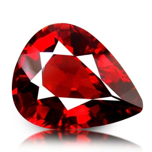 Natural Garnet 1.77ct Pear Dark Strong Purplish Red with Top Fire VVS (1 of 1)