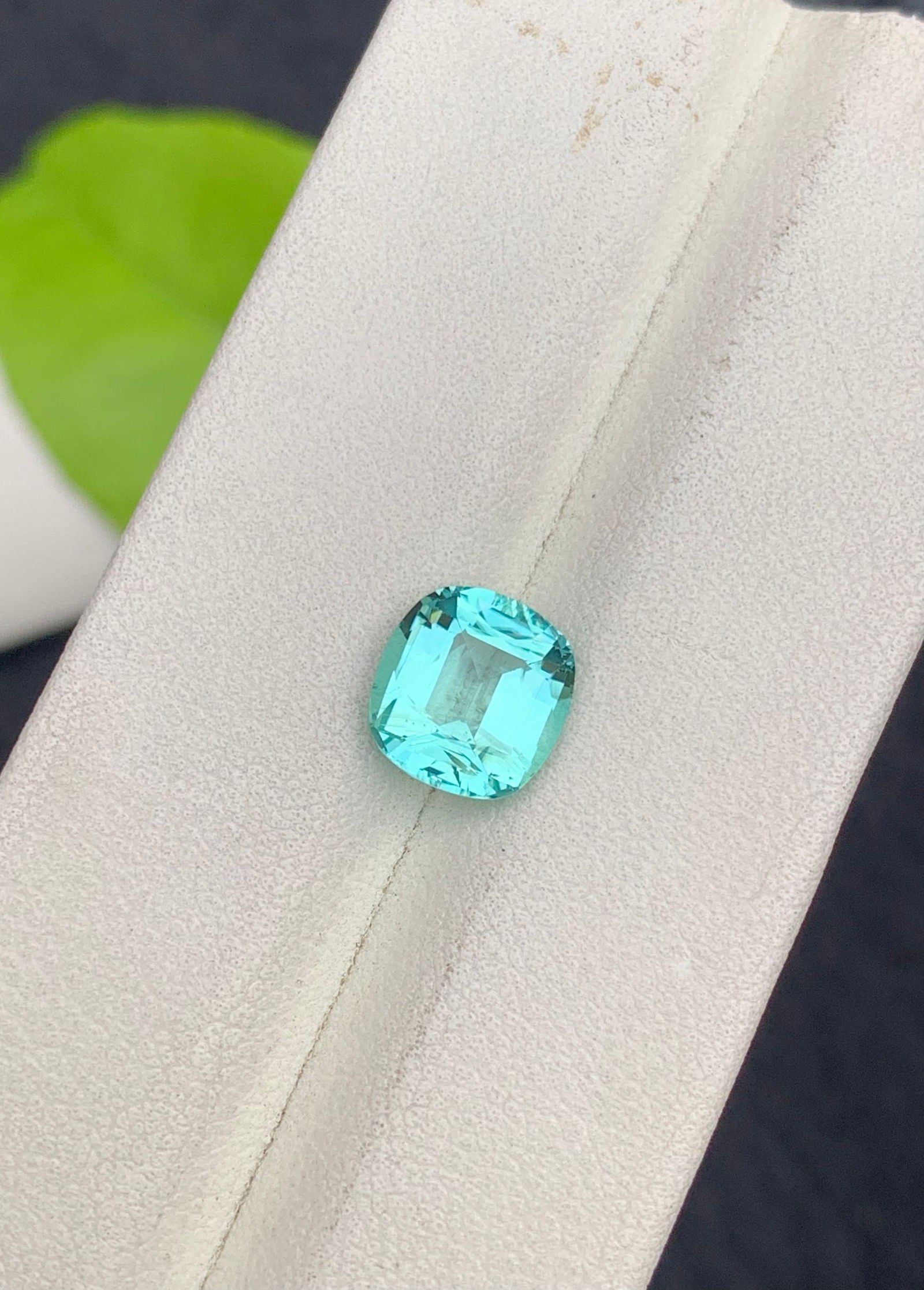 Lagoon Tourmaline, Super Glowing Cushion Cut Tourmaline Gemstone, Faceted Stone For Ring Jewelry, 08 (1 of 9)