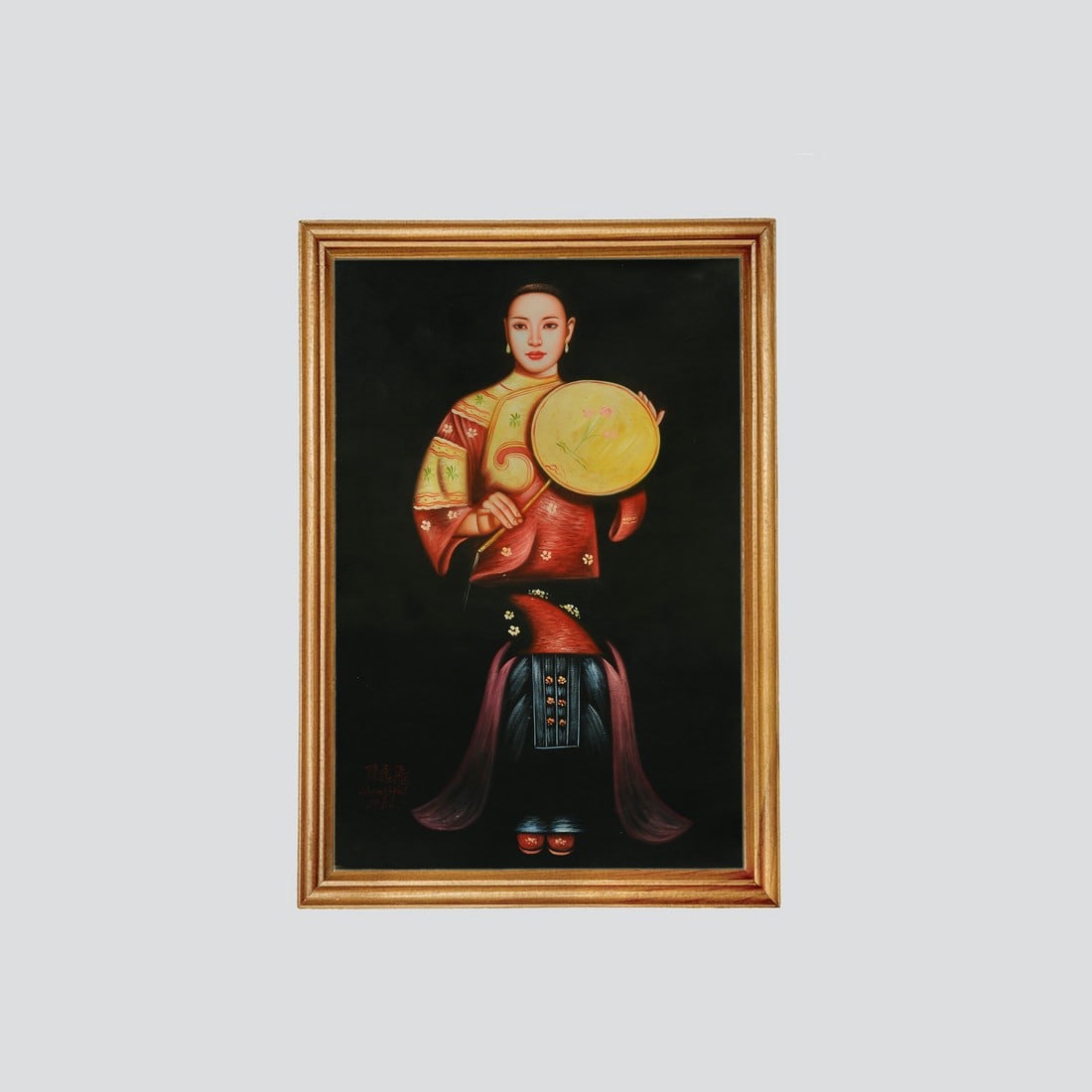 Chen Yifei Gold Frame Oil Painting - classical lady (1 of 10)