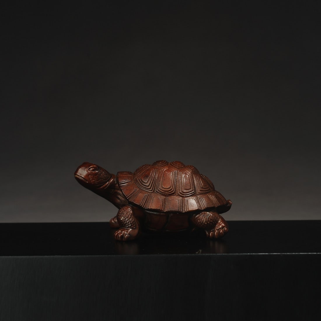 Chinese Boxwood Animal Sculpture - Turtle: Title: Chinese Boxwood Animal Sculpture - Turtle Maker: 1 Origin: Asian private collection Date/Period: 20th C Description: Size: about 9x6x4cm, Chinese antique hardwood animal sculpture, hand-carved.
