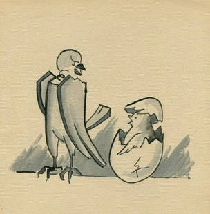 Vintage Ink Original Drawing Bird, Egg, Chick, Art Deco: Vintage Ink Original Drawing Bird, Egg, Chick, Art Deco Description Ink on paper 21.5 x 20.5 cm / 8.46 x 8.07 inches Reserve: $30.00 Shipping: Domestic: Flat-rate of $17.00 to anywhere within th