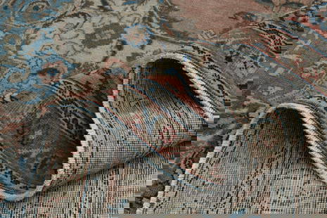 Persian Vintage Large Area Rug: Title: Persian Vintage Large Area Rug Origin: Turkey Date/Period: 1960 - 1970 Materials: Wool and Cotton Size: ��������; 9.7x15.5 ft / 296x471=1