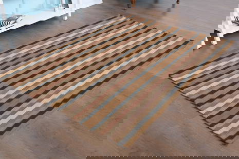 1970s Kilim Oushak Handmade Wool Brown Area Rug: Title: 1970s Kilim Oushak Handmade Wool Brown Area Rug Origin: Turkey Date/Period: 1960 - 1970 Materials: Wool and Cotton Size: Width: 4.4 feet Length: 6 feet Description: This Turkish one-of-a-kind V