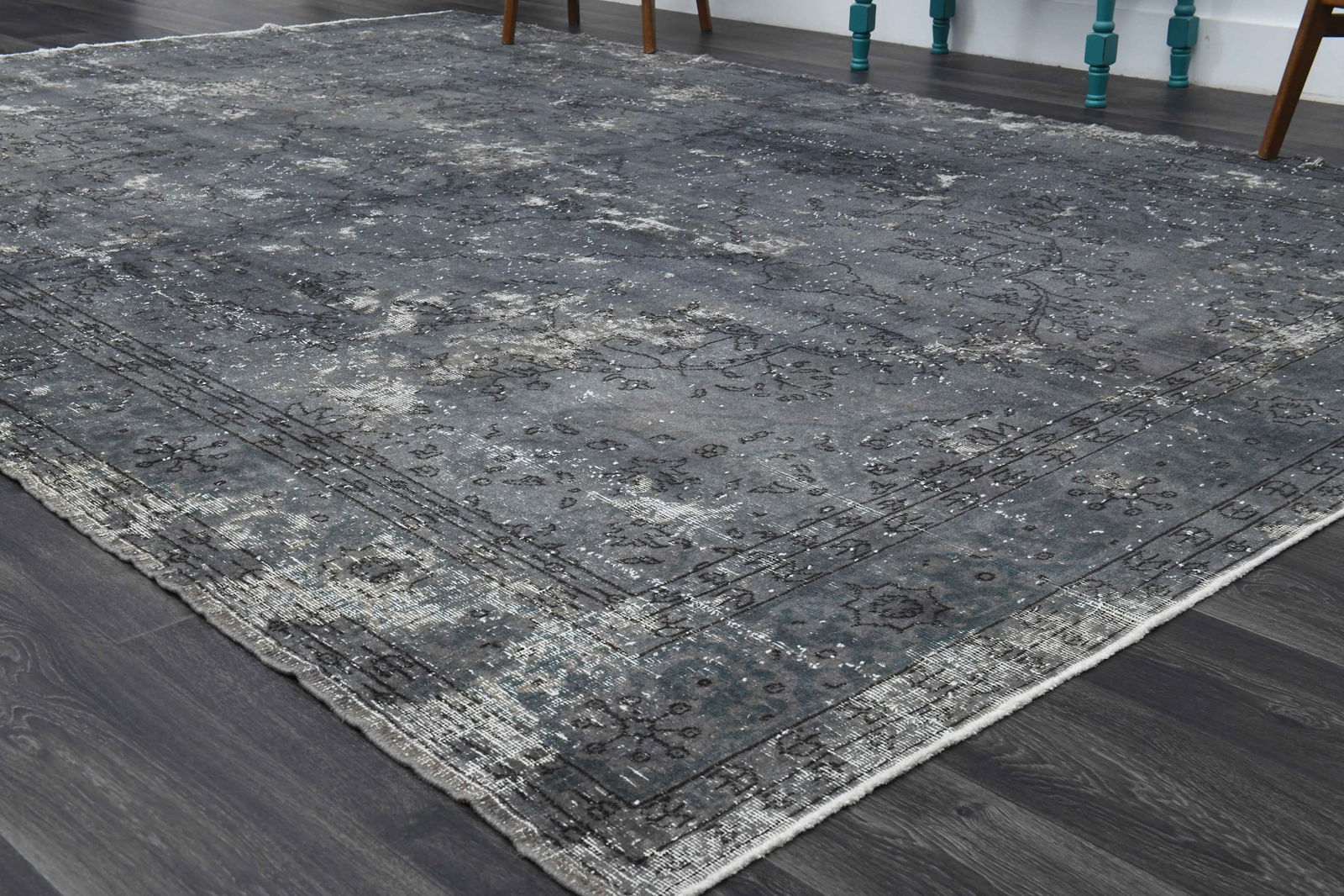 1970s Turkish Oushak Handmade Wool Gray Area Rug (1 of 10)