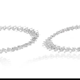 Natural Pear Diamond Tennis Bracelet 14k White Gold: Title: Natural Pear Diamond Tennis Bracelet 14k White Gold Additional Information: Item Code : SEBR-43471, Gold : 8.14gm : 6.33 ct. Diamond(Hi color Si clarity) : Gross Wt. : 9.41 grams Metal Purity: