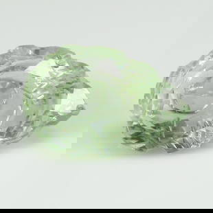 Natural Green Amethyst - 3.17 Ct: No Reserve! Title: Natural Green Amethyst - 3.17 Ct Origin: Brazil Weight: 3.17 Size/Dimensions: 11.7 x 8.0 x 6.0 mm Additional Information: Pieces : 1 No's / Shape : Pear Carving / Color : Green / Cl