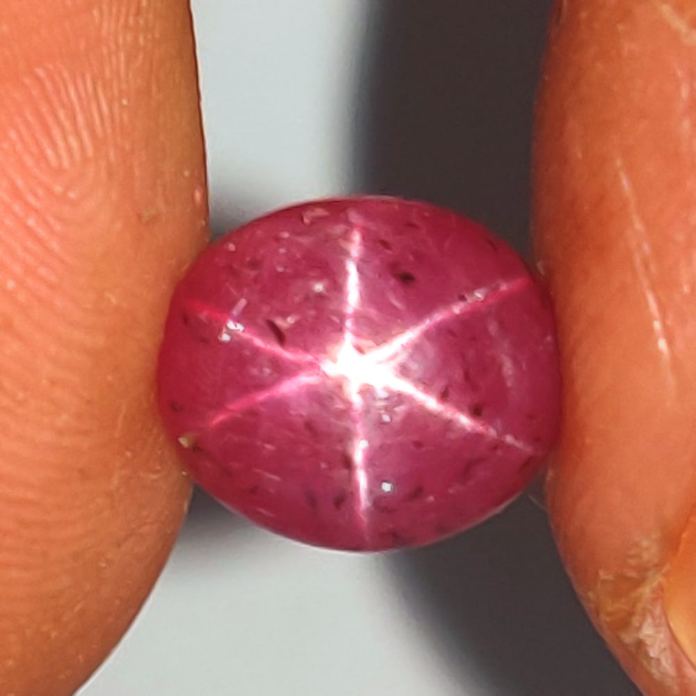 2.89 Ctw Natural Deep Purplish Red Star Ruby Oval Cabochon (1 of 2)