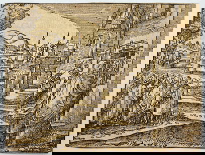 Antique Original Woodcut - Orthodoxy - Religious Image - Religious Teachings: Title: Antique Original Woodcut - Orthodoxy - Religious Image - Religious Teachings Date/Period: c. 1550 Dimensions: 14 cm x 10 cm Material: Paper Additional Information: The amazing antique woodcut b