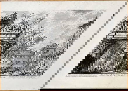 Antique Architectural Etching - Veduta del Tempio di Giove Tonante - Piranesi: Title: Antique Architectural Etching - Veduta del Tempio di Giove Tonante - Piranesi Date/Period: 1756 Dimensions: 73 cm x 51 cm Material: Paper Additional Information: "Veduta del Tempio di Giove Ton