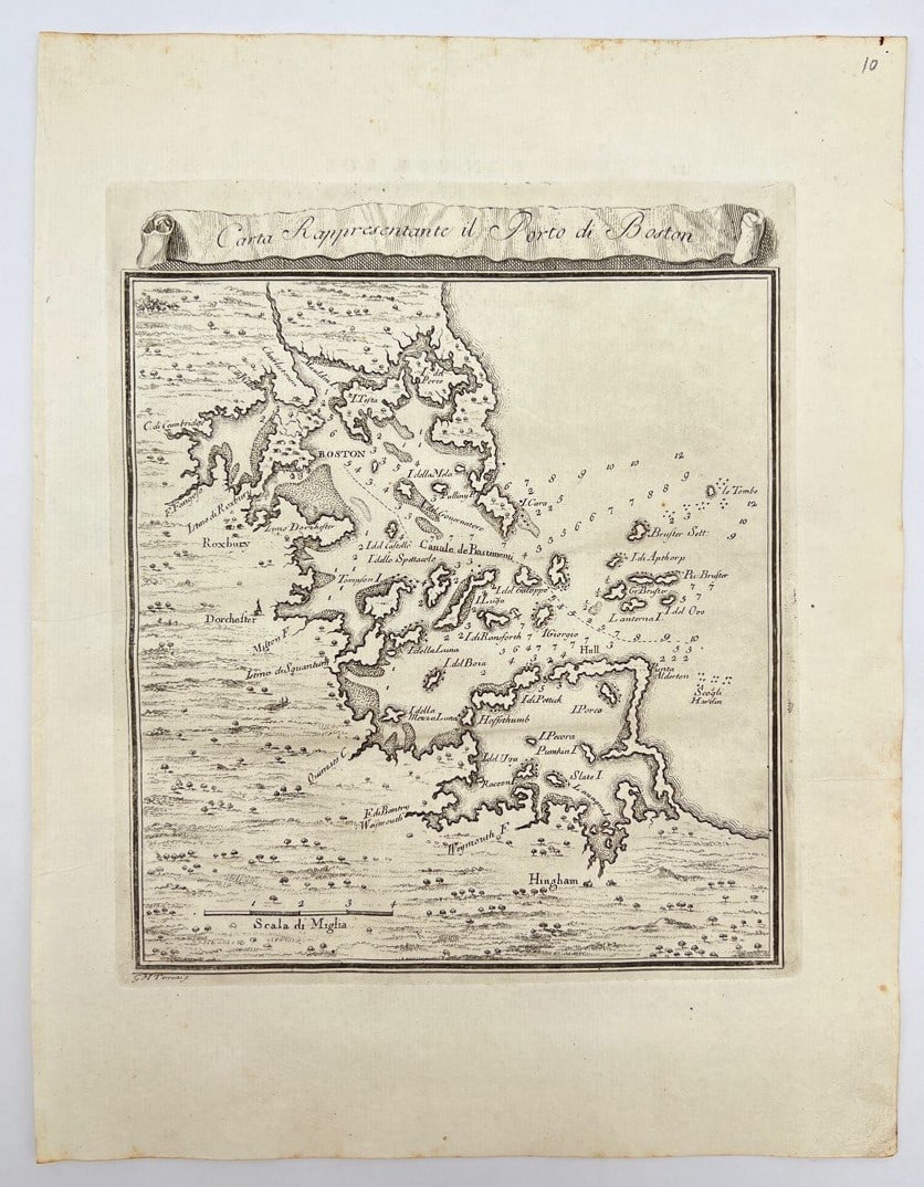 Antique Map - USA - Port of Boston - North Atlantic Ocean - Marco Coltellini (1 of 2)