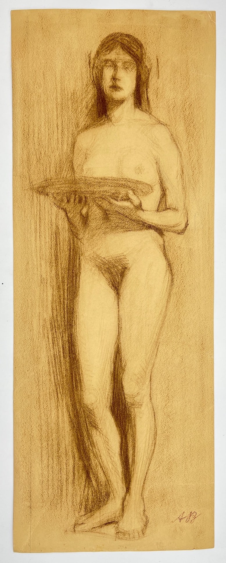 Antique Pencil Drawing - Woman, Body - Germany - 19th Century Louis Kolitz (1 of 4)