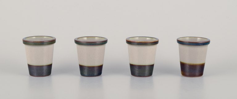 Bing & Grøndahl, "Tema". Four egg cups in stoneware.: Bing & Grøndahl, "Tema". Four egg cups in stoneware. From the 1970s. Model: 696. Marked. In perfect stand. First factory quality. Dimensions: H 6.2 cm x D 5.4 cm. Reserve: $140.00 Shipping: Domes